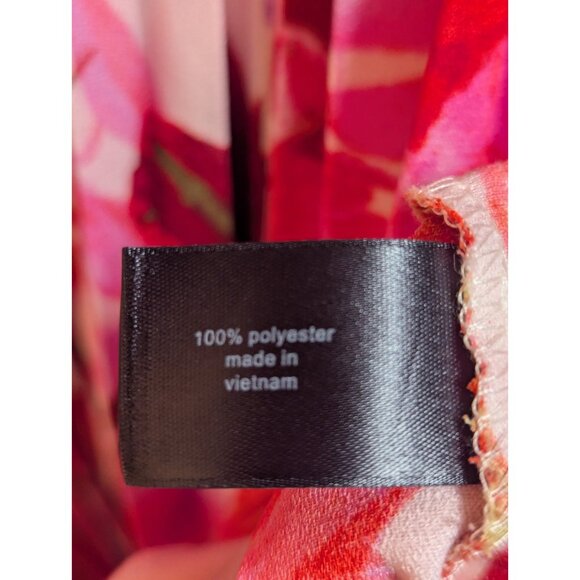 Gorgeous Lane Bryant Floral Pleated Dress Pink Red Size 24 3X Wedding Guest - Picture 8 of 9